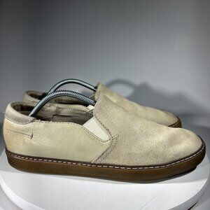 UGG Suede Leather Mens Driving Loafers Casual Shoes Size 10 Slip On Beige Comfy